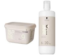 Schwarzkopf Professional - Duo Blond Me PPL9+ Poudre Comp. Décolorante Premium 450g Lightener 9+ & Blond Me Supreme Blonde Hair Quality Premium Care 9% 20 Vol Developer 1000ml by Schwarzkopf