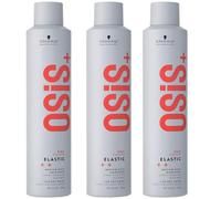 Schwarzkopf Professional OSiS Elastic Laque Cheveux Coiffant Superposable Finition Lisse Anti Humidité Protection Thermique Fixation Normale 300 ml - lot de 3