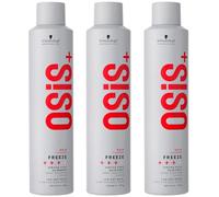 Schwarzkopf Professional OSiS Freeze Laque Cheveux Longue Durée Finition Lisse Anti Humidité Protection Thermique Fixation Forte 300 ml - lot de 3