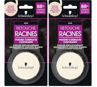 Schwarzkopf - Retouche Racines - Poudre Compacte Couvrante - Eponge Incluse pour une Application Précise - S’efface au Premier Shampooing - 88% d’Ingrédients d’Origine Naturelle - Noir, 1 g (Lot de 2)