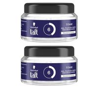 Schwarzkopf Taft Gel Pot Titane 250ml Fixation Forte pour Tous Type de Cheveux - Lot de 2 pots
