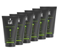 Schwarzkopf TAFT Gel Power Elastic (6 x 150 ml), gel coiffant pour cheveux et cuir chevelu, végétalien, tenue forte jusqu'à 48 heures, doux pour les cheveux et le cuir chevelu