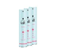 Schwarzkopf Taft Lot de 3 laques capillaires pures de 250 ml chacune - Tenue 4 - Pour tous les types de cheveux - Sans silicone - Sans parfum - Formule végétalienne