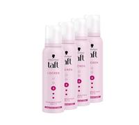 Schwarzkopf Taft Lot de 4 flacons de mousse coiffante pour boucles longue durée (4 x 150 ml), niveau de tenue 3, formule végétalienne*