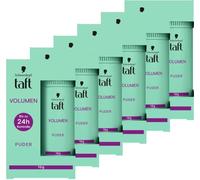 Schwarzkopf Taft Poudre de Coiffure Volume (6 x 10g), Poudre capillaire de volume pour des cheveux plus denses en apparence, pour jusqu'à 50 utilisations, poudre coiffante végétalienne.