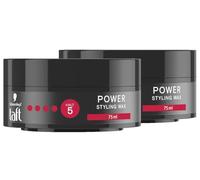 Schwarzkopf TAFT Styling Wax Power (2 x 75 ml) Cire coiffante pour une tenue forte, douce pour les cheveux et le cuir chevelu, végétalienne, cire coiffante