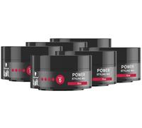 Schwarzkopf TAFT Styling Wax Power (6 x 75 ml), cire coiffante pour une tenue jusqu'à 48 heures de force, douce pour les cheveux et le cuir chevelu, végétalienne, cire coiffante