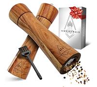 Schwarzwald Spirit Set de Moulin à Poivre et à Sel en Bois d'Acacia - Salières et Poivrières Manuelles, Rangement et Organisation de Cuisine - 21 cm