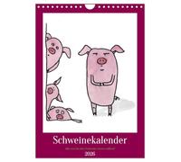 Schweinekalender - Alles was du über Schweine wissen wolltest! (Wandkalender 2026 DIN A4 hoch), CALVENDO Monatskalender: Illustrationen zum Schwein, ... unaufdringlich in den Focus rücken.
