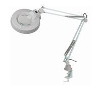 Schweizer Lampe loupe, bras articulé, pince de table, 2x/Ø125mm, biconvexe, 22W