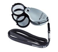 Schweizer Loupe de poche pliable Tech-Line MULTI Lanyard 3x+3x+3x=9x