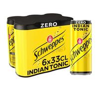 SCHWEPPES - Tonic Indian Zéro Sans Sucre, Rafraîchissement Pétillant et Léger (6 x 33cl)