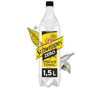SCHWEPPES - Tonic Indian Zéro Sucres, Fraîcheur Intense et Pétillance Unique (Bouteille 1,5L) - Le lot de 4