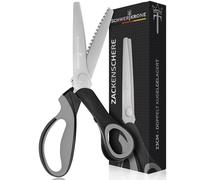 Schwertkrone Ciseaux de Couture Zigzag 23cm - Découpe Précise, Confort Ergonomique, Acier Inoxydable pour Tissu, Papier, Cuir