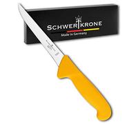 Schwertkrone® Couteau Boucher Professionnel 15,5 cm [MADE IN GERMANY SOLINGEN] - Couteau a Desosser - de Boucher en Acier Inoxydable - à Lame Droite - de Découpe