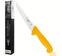 Schwertkrone® Couteau Boucher Professionnel 18 cm [MADE IN GERMANY SOLINGEN] - Couteau a Desosser - de Boucher en Acier Inoxydable - à Lame Droite - de Découpe