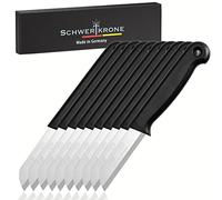 Schwertkrone Set de 10 couteaux à légumes Couteau de cuisine Couteaux d'Office/Fabriqué en Allemagne inox 16 cm longueur totale - Lame de 6 cm (noir)