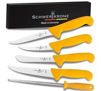 Schwertkrone Set de 5 Couteaux de Boucher Professionnels en Acier Inoxydable - Poignée Ergonomique, Conçu à Solingen