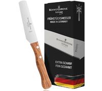 Schwertkrone Solingen Couteau à beurre bois - Manche en olivier - Couteau à dessert et table - Acier inoxydable - Made in Germany