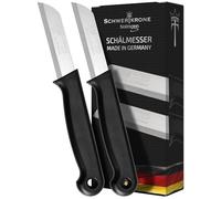 Schwertkrone Solingen - Ensemble de 2 Couteaux Premium pour Fruits et Légumes en Acier Inoxydable, Poignée Ergonomique Noir
