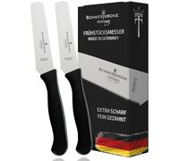 Schwertkrone Solingen Set de 2 couteaux à petits pains Couteau à pain Couteau à petit-déjeuner Couteau de table Inoxydable Dentelé Lavable au lave-vaisselle Made in Germany