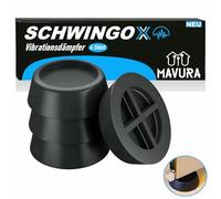 SCHWINGOX Lot de 4 amortisseurs de vibrations pour machine à laver et sèche-linge - Pieds en caoutchouc - Noir