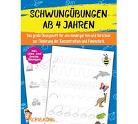 Schwungübungen Ab 4 Jahren: Das große Übungsheft für den Kindergarten und Vorschule zur Förderung der Konzentration und Feinmotorik - Inkl. Links- und ... - A4 Vorschulblock für Mädchen und Jungen