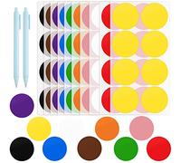 SCHYIDA 400 PCS 50mm Gommettes Autocollantes Rondes 10 Couleurs Pastille Autocollante de Couleur 50 Feuilles Étiquettes Auto-adhésives Colorées pour Bureau Famille École Enfants Loisirs