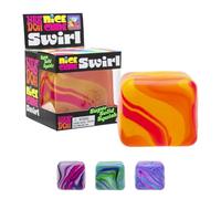 Schylling NeeDoh Nice Cube Swirl - Sensory Toy with a Super Solid Squish - Unique, Swirling Color Blend - Ages 3 and Up - Color May Vary; One Cube per Pack
