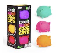 Schylling NeeDoh Teenie Cool Cat Jouet sensoriel à écraser - Contient 3 mini globes groovy - 3,8 cm de large - La couleur peut varier (1 pièce)