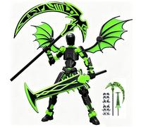 Schythely T13 Figurine d'action 3D, jouet mobile Nova Titan Lucky 13 imprimé 3D multi-articulations (démon vert)