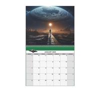 Sci-Fi Calendrier mural 2025 Alien 2025 Calendrier à thème horreur Alien Calendrier vintage pour organiser et planifier