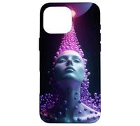 Sci-FI Cyberpunk Surreal Face avec Orb Stream Coque pour iPhone 16 Pro Max
