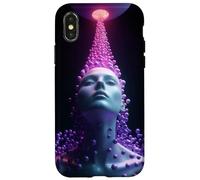 Sci-FI Cyberpunk Surreal Face avec Orb Stream Coque pour iPhone X/XS