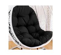 SciAza Coussin de Chaise Suspendu d'extérieur épais et imperméable, Remplacement résistant au Soleil pour Chaise balançoire Oeuf hamac, Oreiller de Coussin de siège de Panier Suspendu (Black)