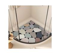 SciAza Tapis de Douche d'Angle Antidérapant Anti-Moisissure pour Baignoire - Motifs Géométriques, Lavable, Luffa (D,21in(54cm))