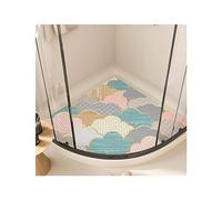 SciAza Tapis de Douche d'angle antidérapant Anti-moisissure Tapis de Bain luffa Tapis de Cabine de Douche pour Baignoire, Motifs géométriques Tapis de Bain lavables (B,21in(54cm))