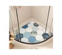 SciAza Tapis de Douche d'angle antidérapant Anti-moisissure Tapis de Bain luffa Tapis de Cabine de Douche pour Baignoire, Motifs géométriques Tapis de Bain lavables (E,27in(70cm))