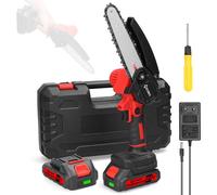 Scie à arbre électrique portable, fonctionnement sur batterie 21V, guide-chaîne 6 pouces, 2BA-R-EU