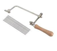 Scie à archet de bijoutier avec 12 lames, scie à archet professionnelle avec manche en bois, kit d'outils de coupe pour la fabrication de bijoux
