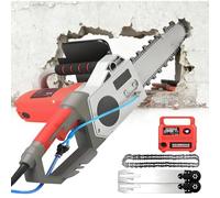 Scie à béton 5 800 W/6 500 W, tronçonneuse à béton électrique, tronçonneuse murale à chaîne diamantée portative, rainureuse murale, profondeur de coupe 350 mm/480 mm, avec 2 chaînes/2 guides-chaînes