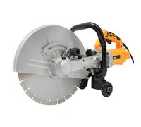 Scie à béton électrique 3000 W Coupe-béton 4200 tr/min 7 N.m Lame de scie 350 mm Coupe-béton avec 2 roues Tuyau d'eau et pompe à eau pour bois, barres en acier