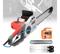 Scie à béton électrique à chaîne, 5800 W, scie diamantée portative avec système d'arrosage et d'aspiration des poussières, profondeur de coupe 35,5 cm(14 pouces)pour la construction et la rénovation