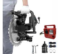 Scie à béton électrique, scie circulaire avec profondeur de coupe de 31cm, scie annulaire à béton humide/sèche comprenant une pompe à eau et une lame, scie à rainurer murale en béton sans balais