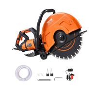 Scie à béton électrique VEVOR, 406 mm, scie circulaire haute performance 2800 W, profondeur de coupe 152 mm, scie à disque à eau/à sec avec tube d'eau, pompe à eau, lame de scie, pour la pierre et la