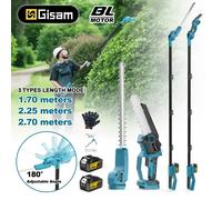 Scie à branches et taille-haies sans fil Gisam 2 en 1, outil multifonction, compatible avec les batteries Makita 18V. 2 Battery