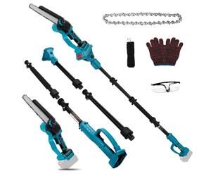 Scie à Branches Sans Fil 2 en 1, Mini Tronçonneuse 8 Pouces Sans Balais Compatible avec Makita 18V, Perche Télescopique Extensible Jusqu'à 4,5m, pour Élagage Coupe de Branches Entretien Jardin