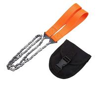 Scie à Chaîne avec Poignées en Acier Lame Portable de Poche avec Sac Outil de survie pour Camping Randonné Jardinage