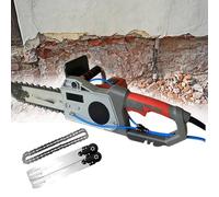 Scie à ChaîNe DiamantéE éLectrique Pour Murs,Scie à BéTon Portative Sans Balais Avec Alimentation En Eau Et Aspiration Des PoussièRes, Pompe à Eau, 2 ChaîNes/2 Guides(480)