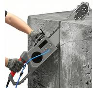 Scie à chaîne diamantée portative, Coupe-Murs électrique à chaîne diamantée, avec système d'aspiration des poussières par Eau, Coupe Multi-Angles, pour Le Granit et Le béton armé (5800W)